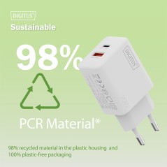 CARICATORE USB 20W, 1X USB-C, 1X USB-A