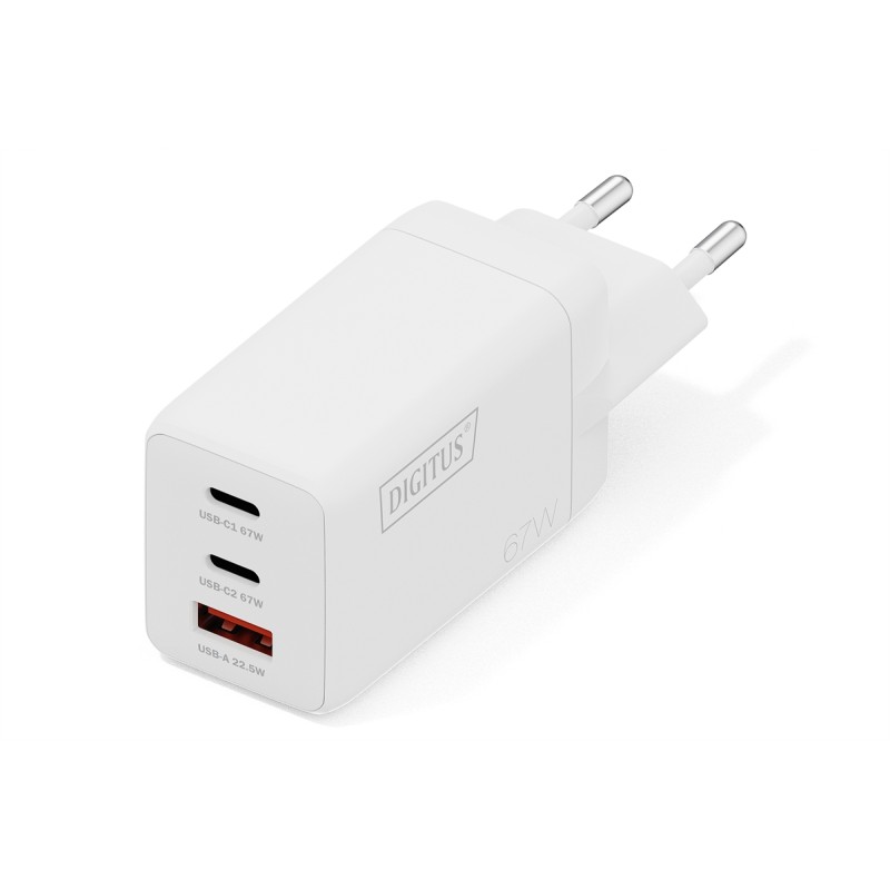 CARICATORE USB GAN 67W, 2X USB-C, 1X USB-A