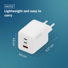 CARICATORE USB GAN 100W, 2X USB-C, 1X USB-A