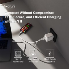 CARICATORE USB GAN 100W, 2X USB-C, 1X USB-A
