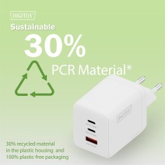 CARICATORE USB GAN 100W, 2X USB-C, 1X USB-A