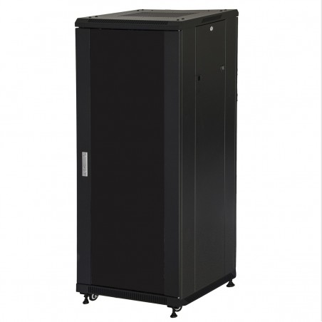 ARMADIO RACK 19" 27U (A)1388 (L)600 (P)1000 COLORE NERO PORTA VETRO