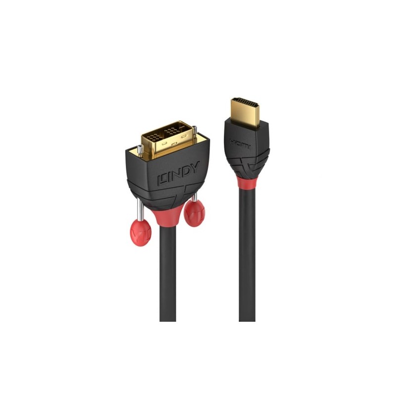 LINDY CAVO HDMI A DVI-D BLACK LINE, 1M LINDY CAVO HDMI A DVI-D BLACK LINE, 1M