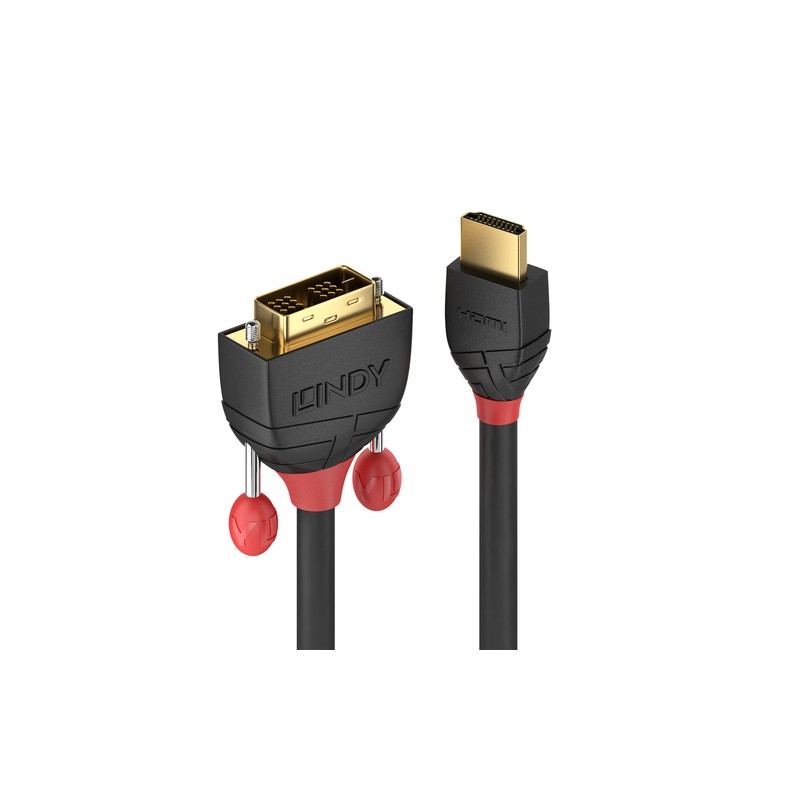 LINDY CAVO HDMI A DVI-D BLACK LINE, 2M LINDY CAVO HDMI A DVI-D BLACK LINE, 2M