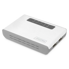 SERVER MULTIFUNZIONE RETE WIRELESS DIGITUS USB 2.0 A 2 PORTE, 300 MBPS