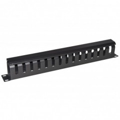PANNELLO GUIDACAVI PER ARMADI RACK 19" 1U A GABBIA NERO 483X42X70 MM IN METALLO