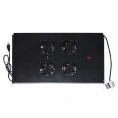 MODULO 4 VENTOLE A SOFFITTO COLORE NERO CON TERMOSTATO PER ARMADI 22/42U PROFONDI 800-1000 LINK