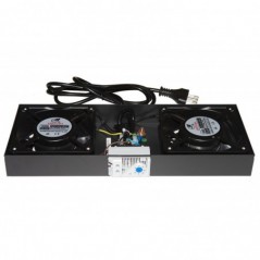 MODULO 2 VENTOLE CON TERMOSTATO PER ARMADI RACK A MURO LINK COLORE NERO