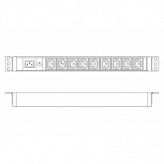 DIGITUS PRESA MULTIPLA CON PROFILO IN ALLUMINIO, 9X, INGRESSO IEC C14